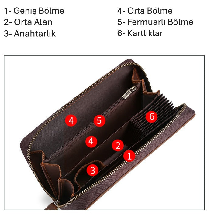 Monza 614 Hakiki Deri Erkek El Çantası